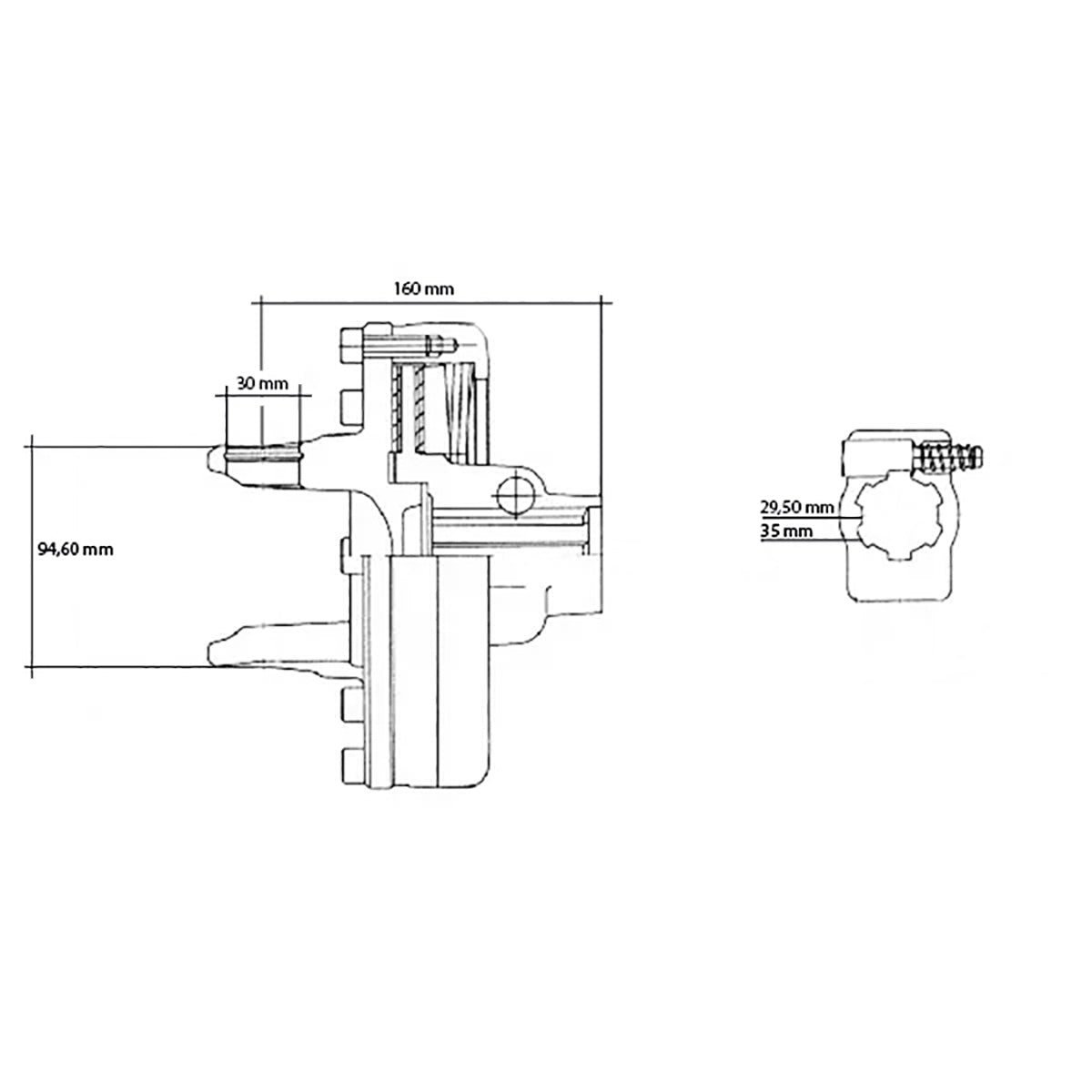 Cardan clutch T5 with 2 friction discs