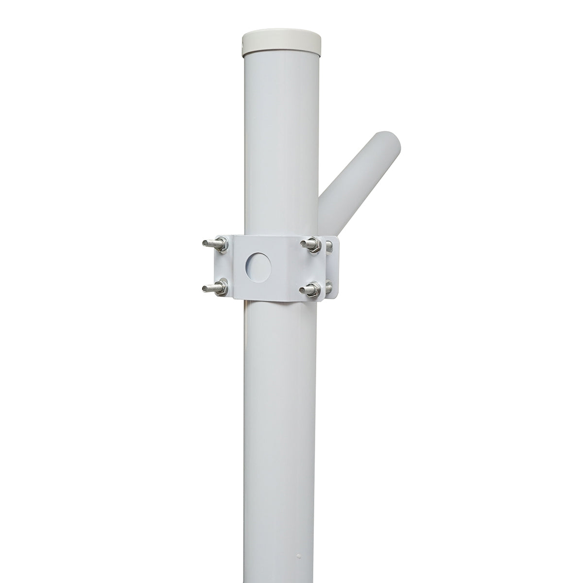 4m steel light pole with horizontal arm and concrete mounting flange Breckner Germany