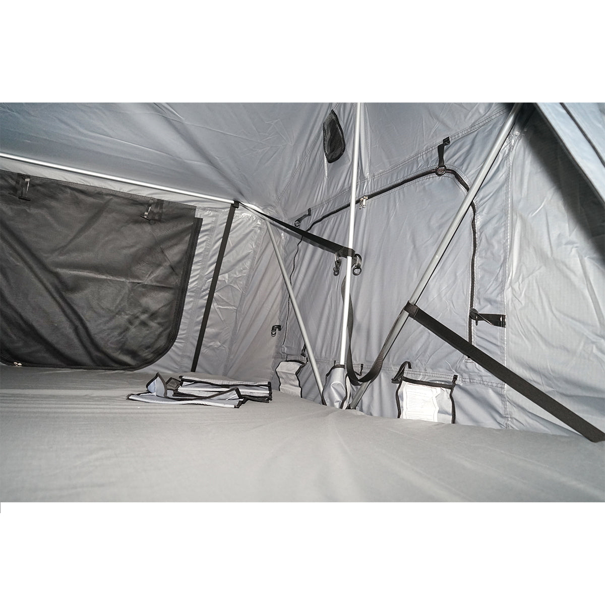 Waterproof car tent for 2 people, ceiling attachment with extension, platform, and ladder