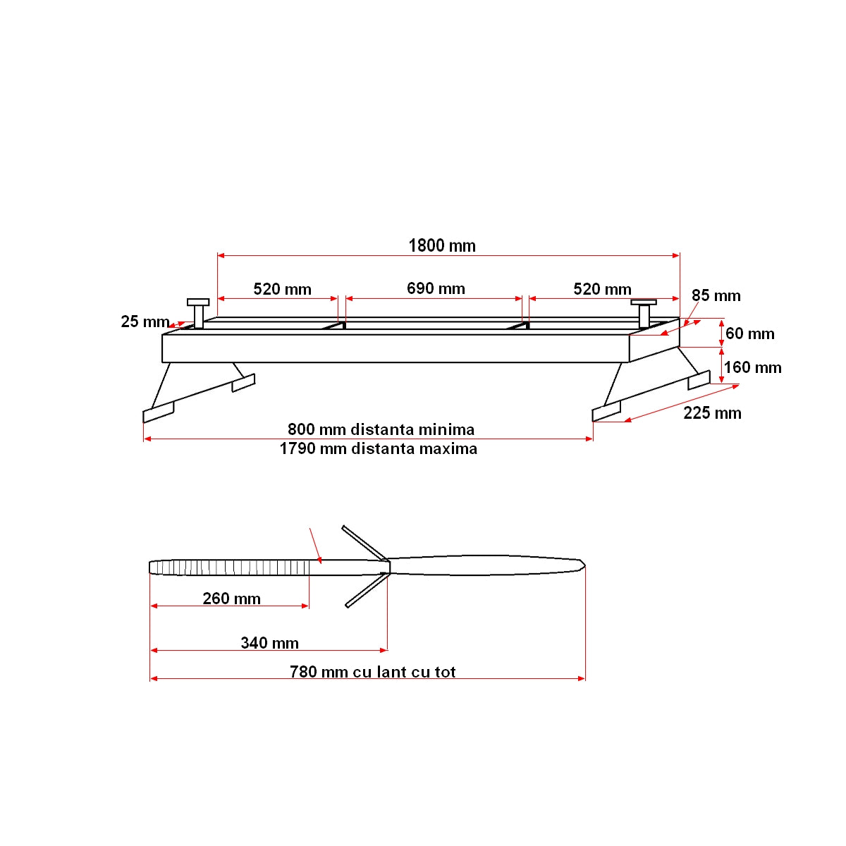 Support bar for cross-type engine Breckner Germany