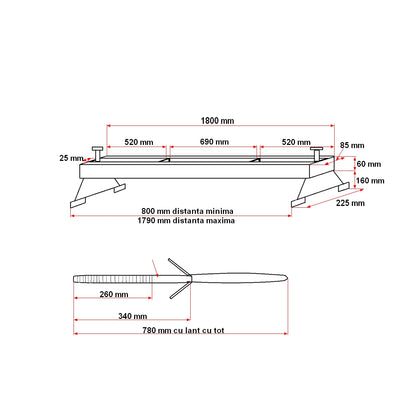 Support bar for cross-type engine Breckner Germany