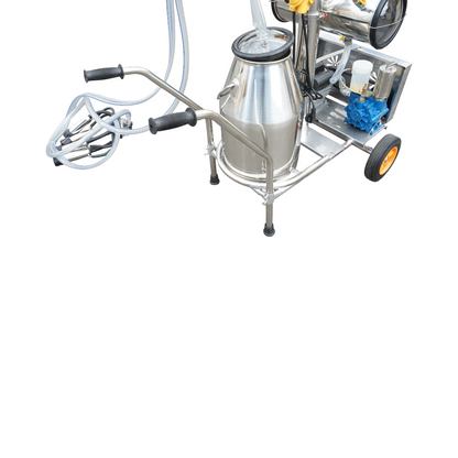Single post milking machine 750W, 220V stainless steel 25L tank, milking group with 4 teats, vacuum pressure 40-50 kPa, pulsations 60-80 cpm
