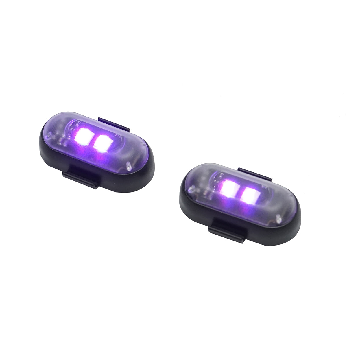 Set of 2 RGB strobe LED lamps with remote control, 10 modes, 8 colors, 110mAh rechargeable lithium battery USB-C IP65