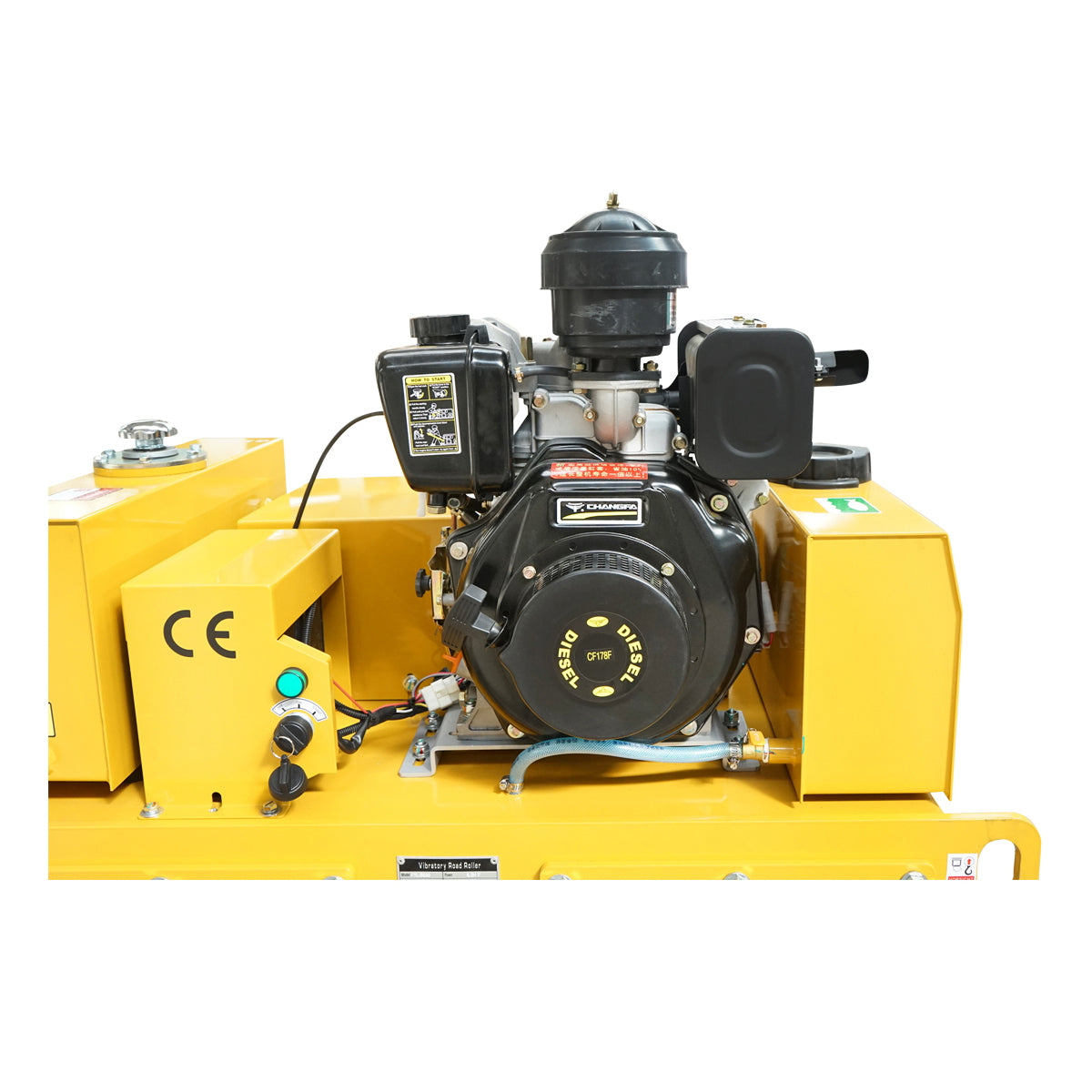 550kg compactor cylinder with 2x600mm drums and 6HP diesel engine, CF178, electric or manual start