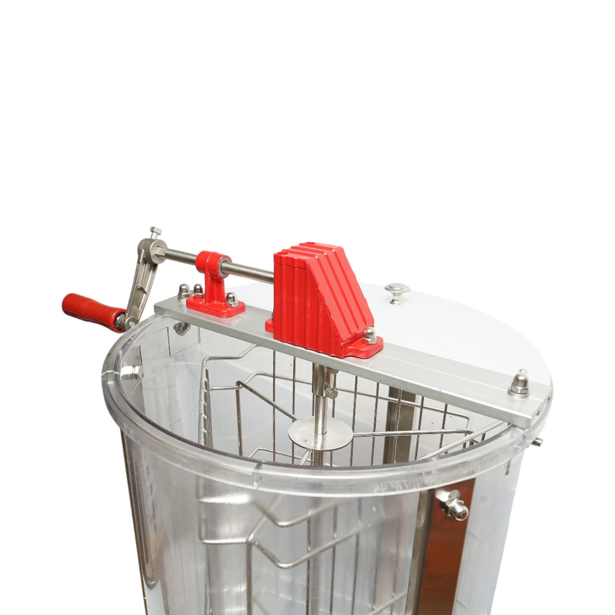 Manual honey extractor, transparent honey centrifuge with 3 frames