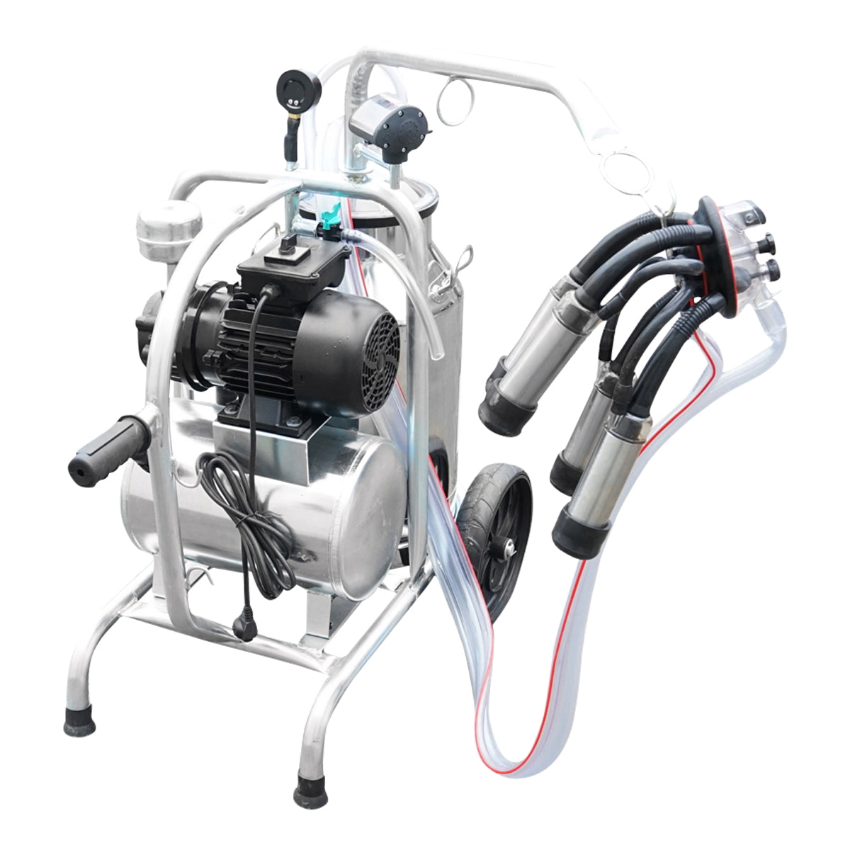 Cow milking machine with 160cc collection group, galvanized chassis, 30L stainless steel tank, 1 station Breckner Germany