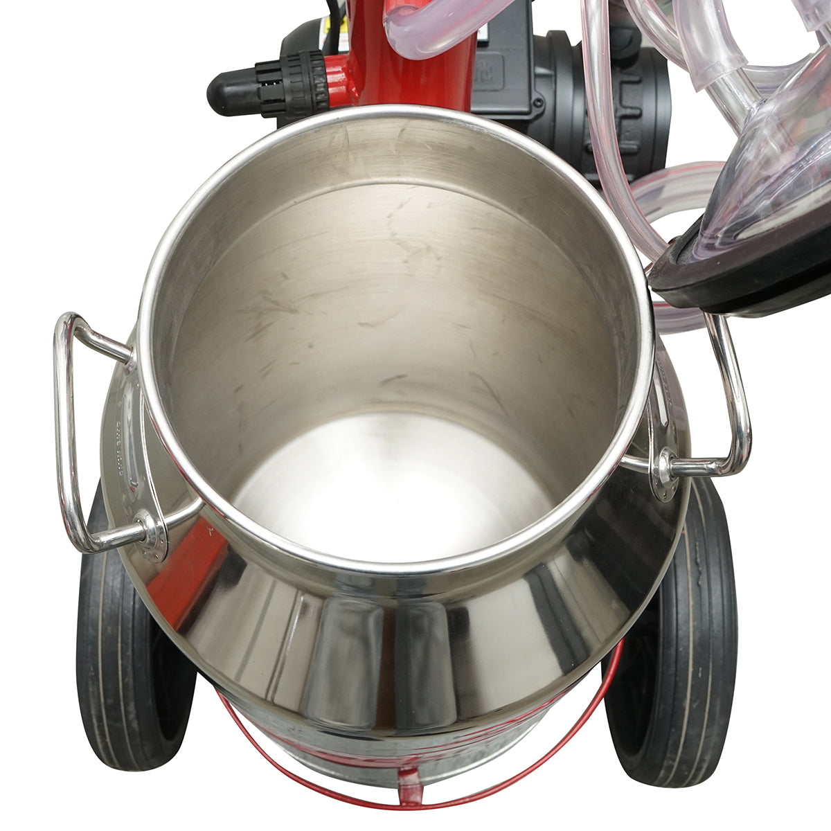 Milking machine for cows, 2 positions, 40L stainless steel tank with vacuum frame, Breckner Germany