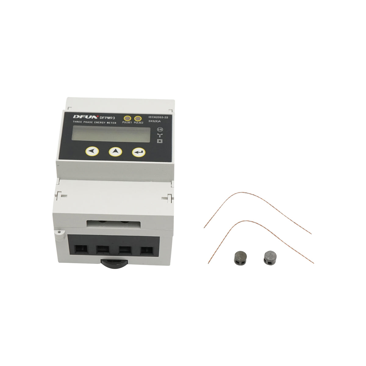 DFUN DFPM93 power relay, smart meter, three-phase 3x220-380V, 6400imp/Kwh with digital fuse, Split Core transformer 600V, 200A/5A, 50-60Hz