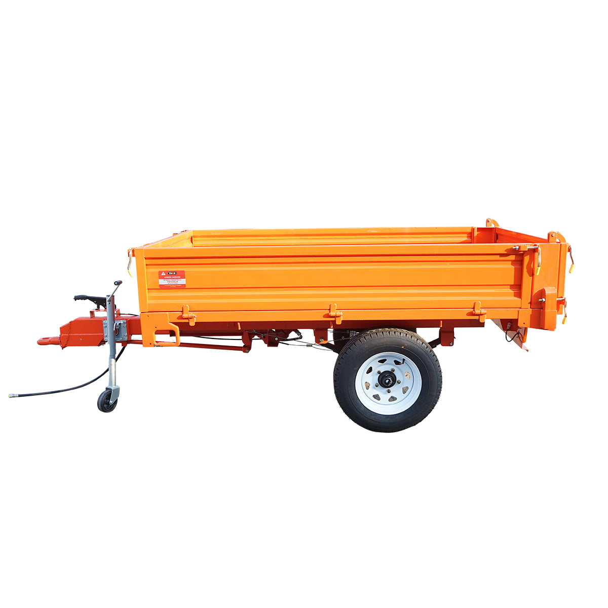 1-ton tipper trailer with electrical system, single axle, and 185R14 tires