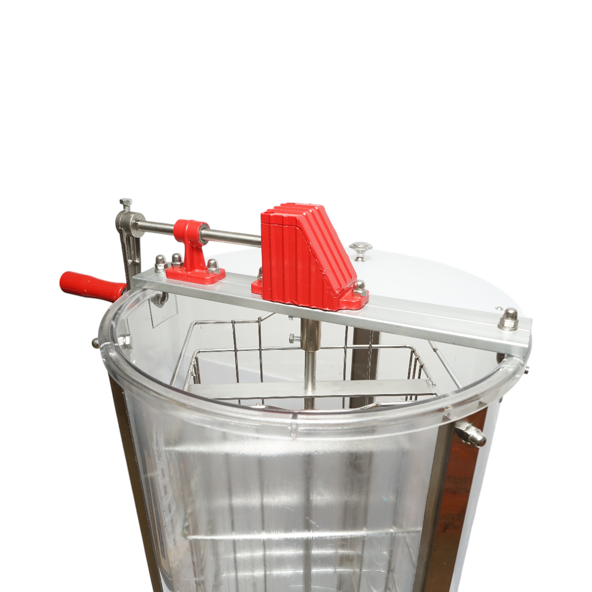 Manual honey extractor, transparent honey centrifuge with 2 frames