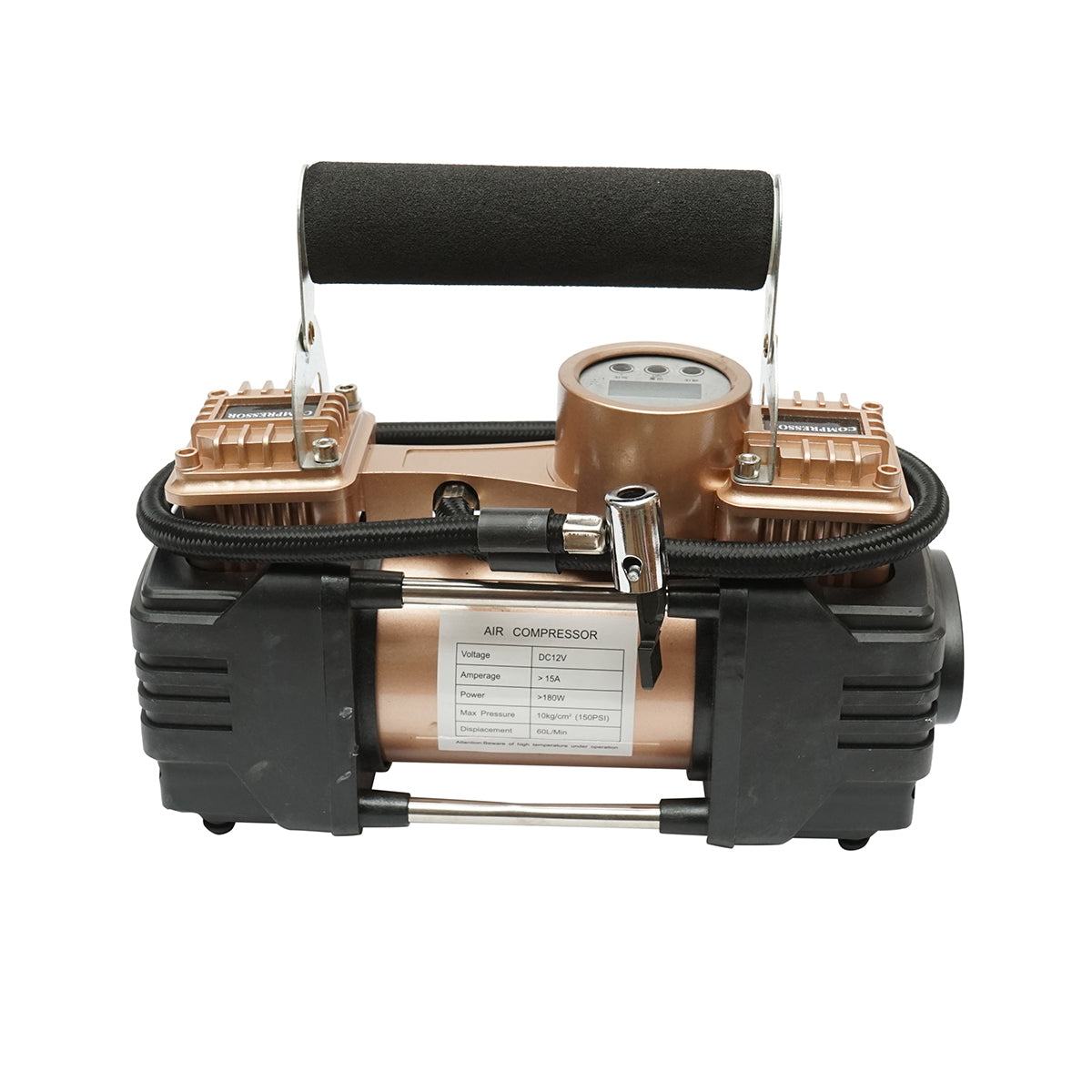 12V 180W tire inflator compressor, 150PSI, 45l/min, 3m cable, auto puncture kit Breckner Germany