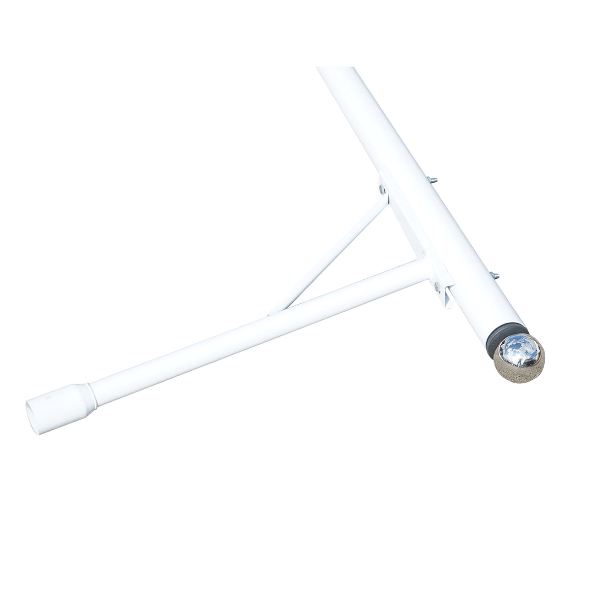 5m illuminated pole made of steel with horizontal arm and concrete mounting flange.