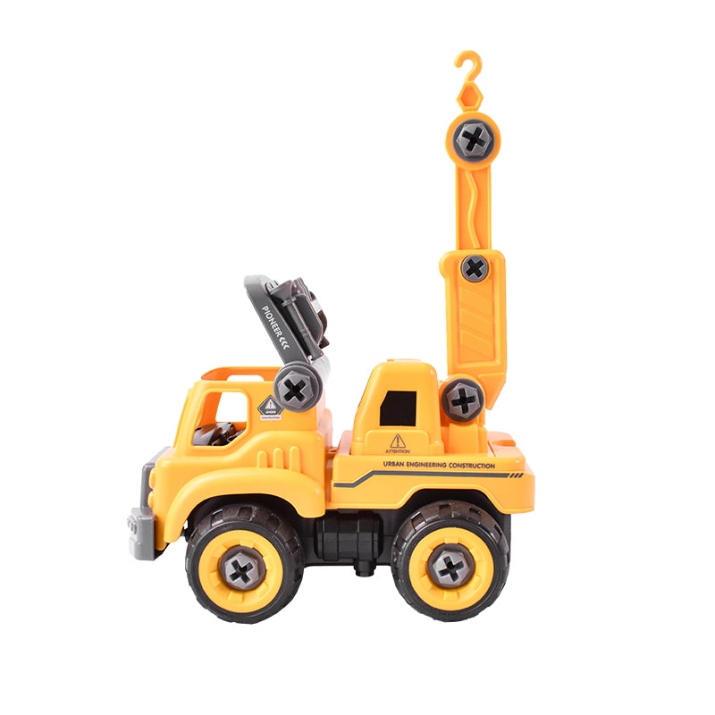 Remote control crane toy construction vehicle that can be assembled DIY