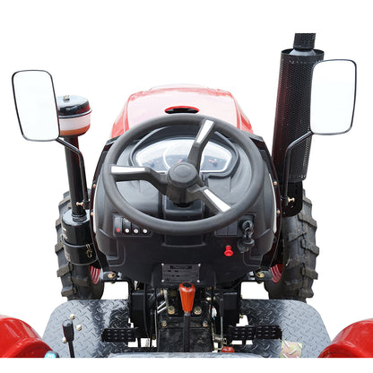 35 HP 4x4 tractor, red with a semi-cab, series 354