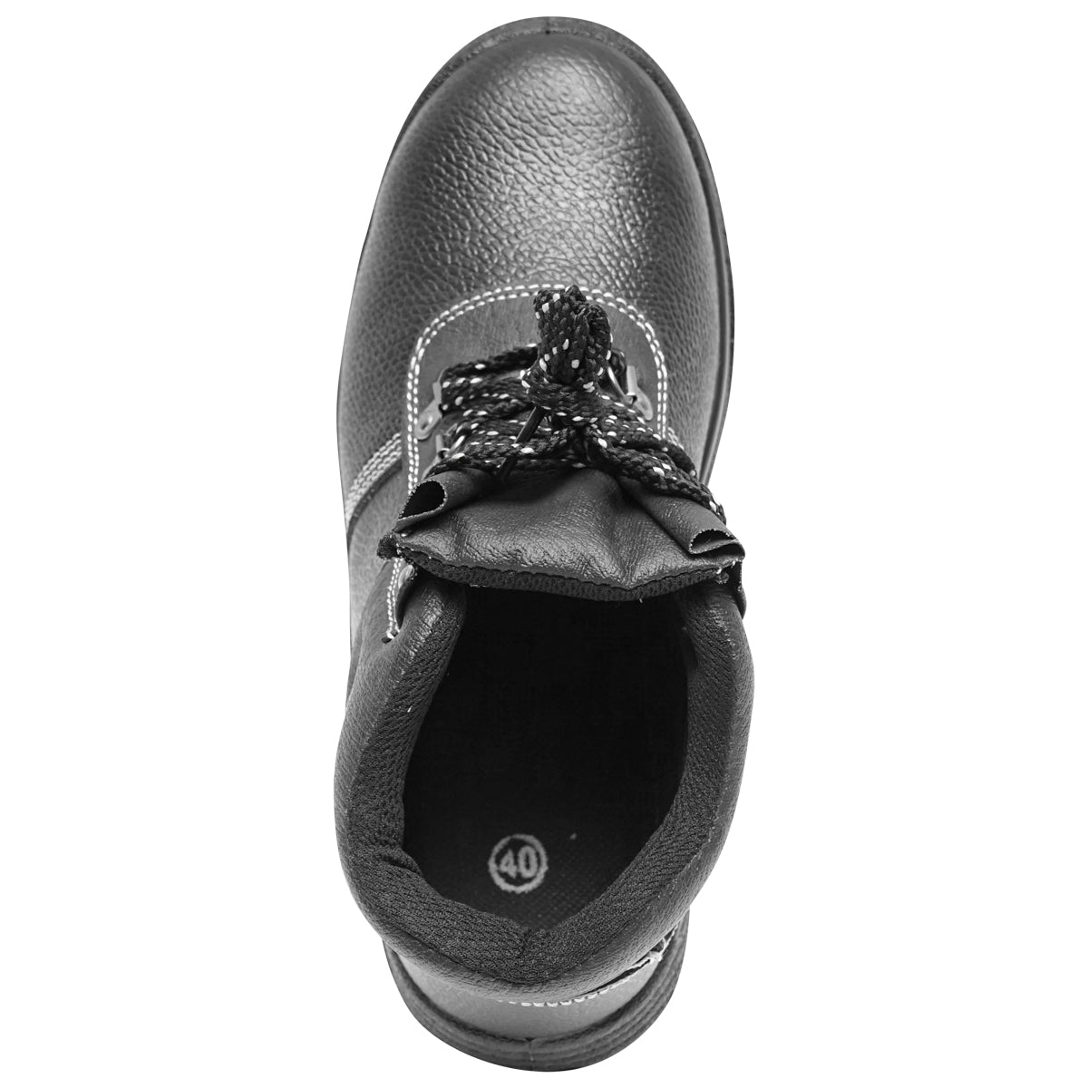 Size 40 safety boots with toe cap and steel sole insert 5003