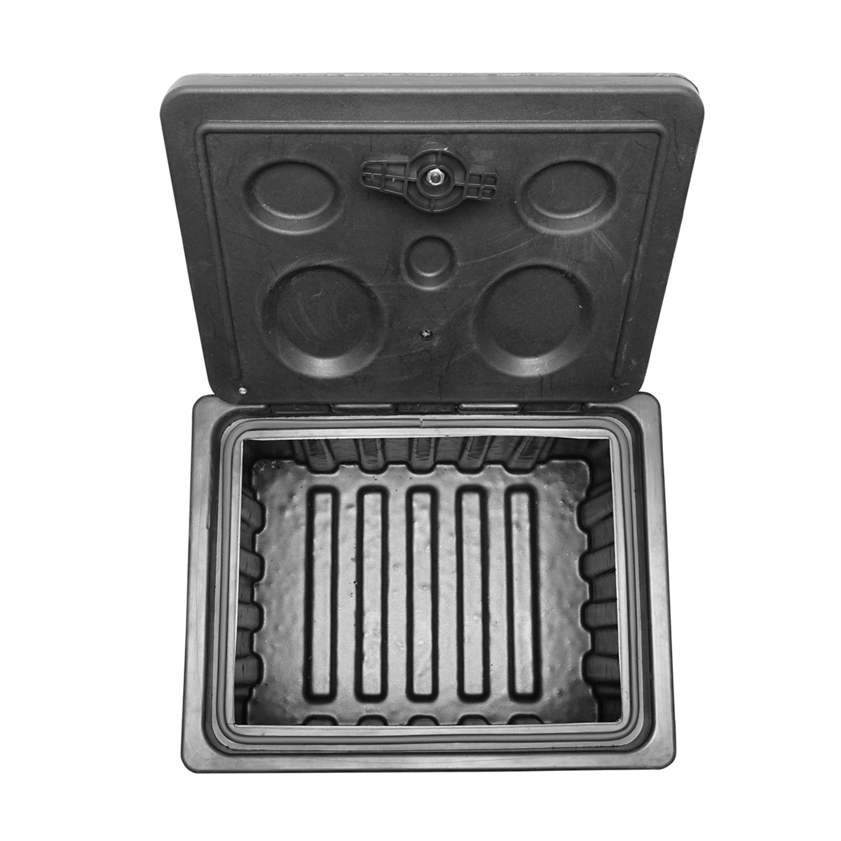 Tool box without support, made of black plastic 468x470x600 mm