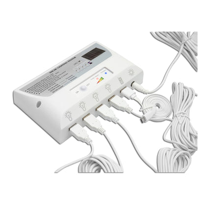 Lighting system with 4 LED bulbs, 9V/12W solar panel and 1xUSB phone charger Breckner Germany