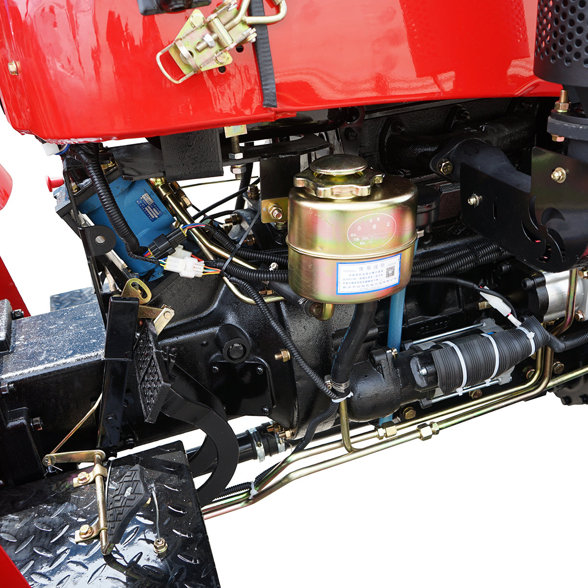 25 HP 4x4 tractor, red with a semi-cab, series 244