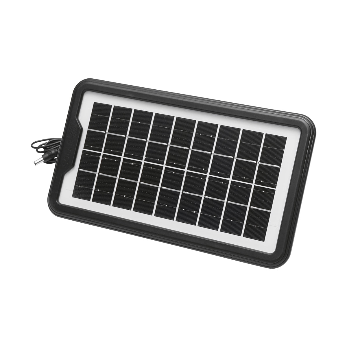 Portable LED lighting kit with 3 bulbs/projector, FM radio, solar panel remote control and 6V, 2 Ah battery for fishing camping GD-8028