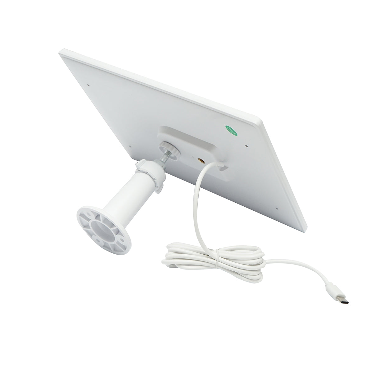 4 MP surveillance camera with 7.6W solar panel, 18650 battery, 4G SIM card, 360-degree rotating PTZ with motion sensor, 64 GB memory card, human detection PIR, and iCSee application.