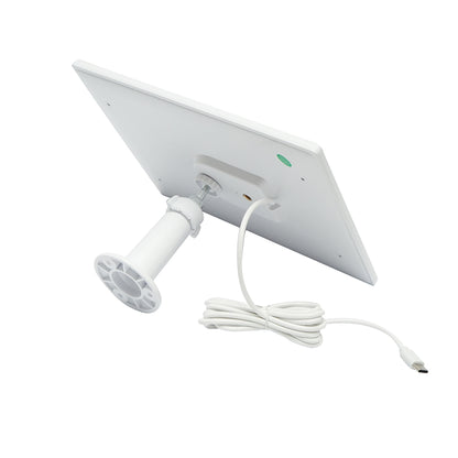 4 MP surveillance camera with 7.6W solar panel, 18650 battery, 4G SIM card, 360-degree rotating PTZ with motion sensor, 64 GB memory card, human detection PIR, and iCSee application.