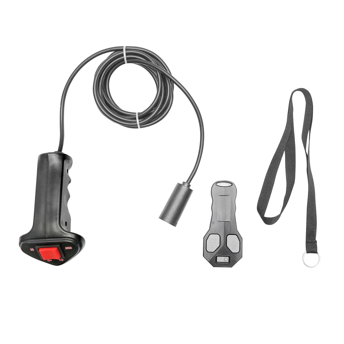 Complete electric winch with remote control, steel cable, power supply voltage 12V, maximum load 9T (20000lbs)