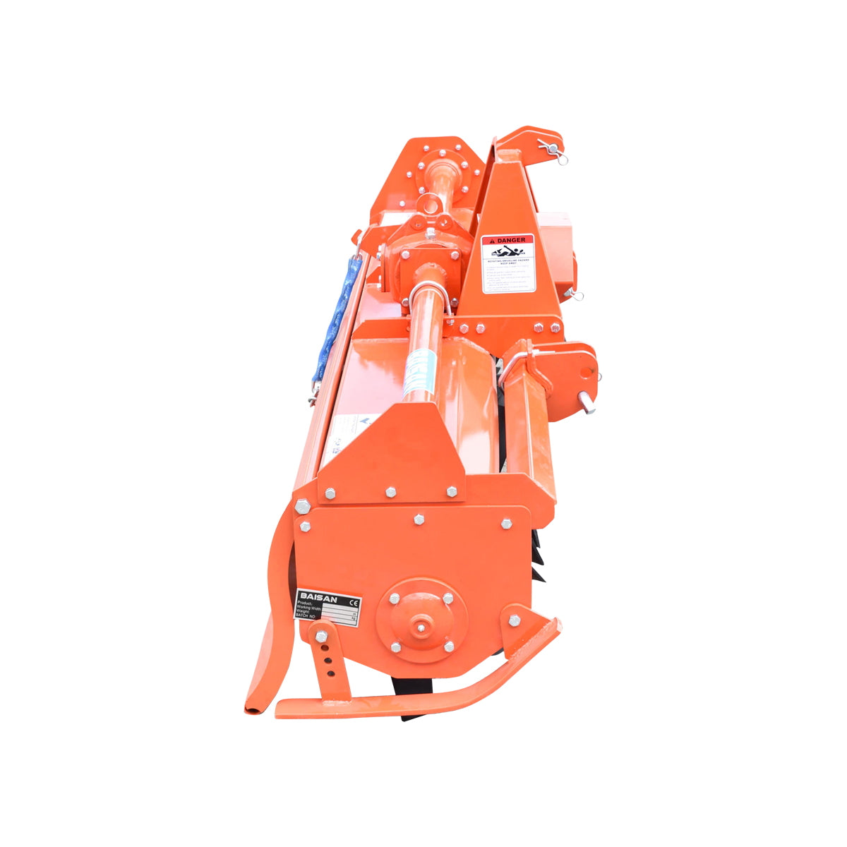 TS81 tiller with 3-point attachment, includes a cardan, required power 55-75 HP, working width 2m, depth 12-16cm with 54 Baisan blades.