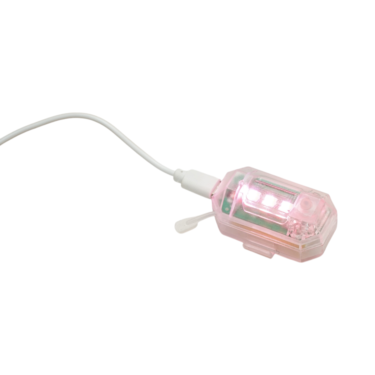 RGB strobe LED lamp with remote control, 10 modes, 8 colors, 150mAh lithium rechargeable USB-C battery IP65