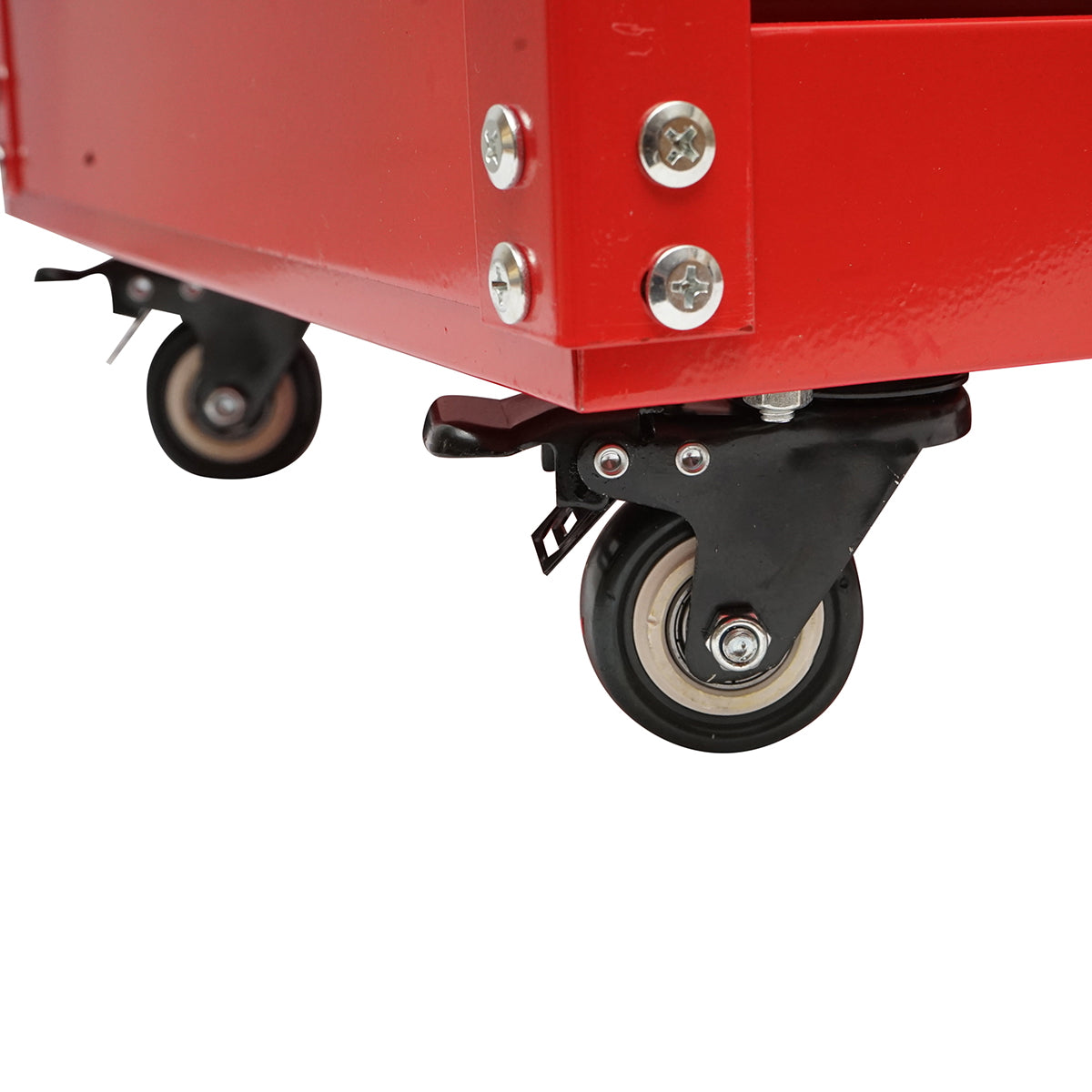 Metal cart on wheels with 3 shelves and panel with tool supports 660x360x1080mm