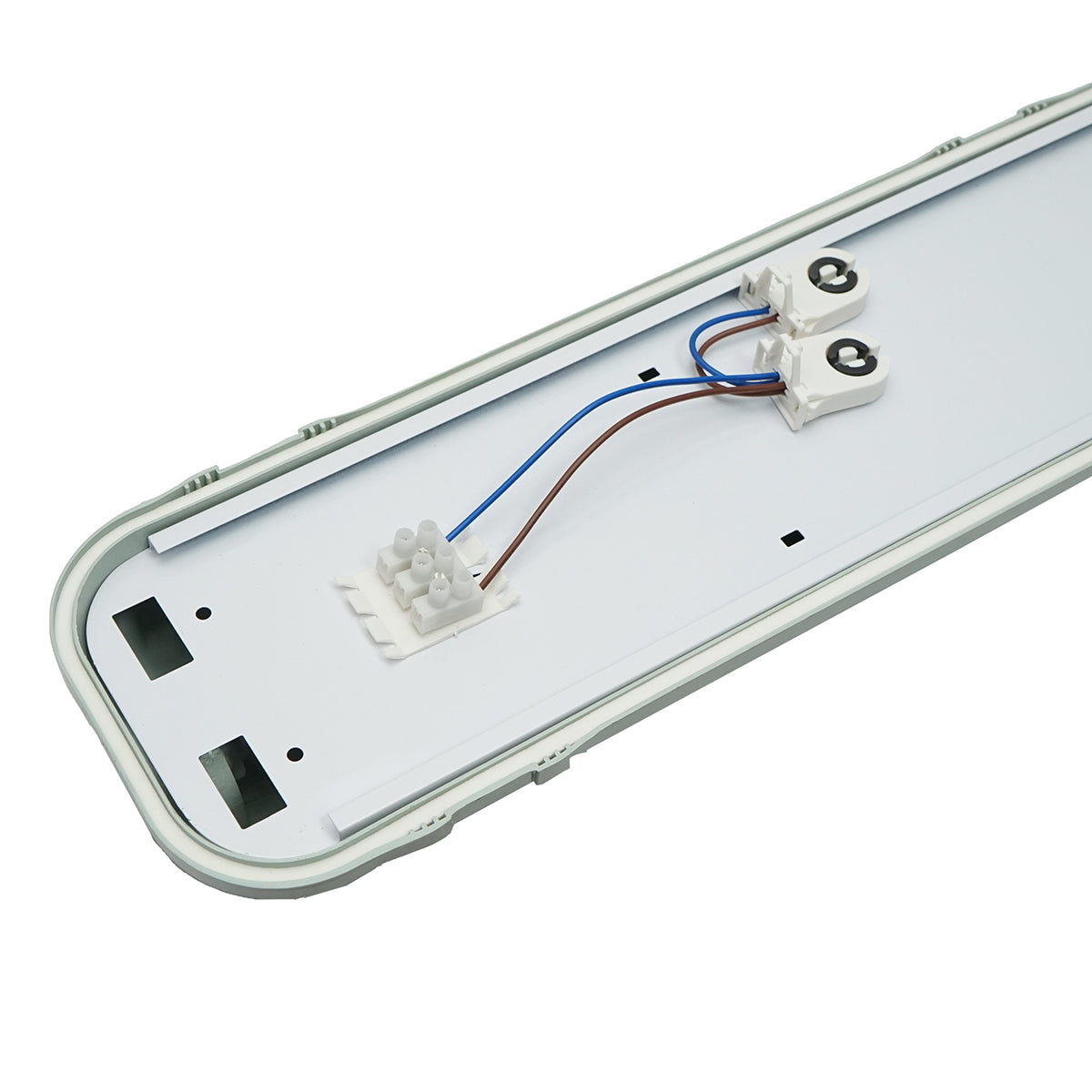 LED lighting fixture fluorescent 2x58W, 220V, 1560x130x90mm IP65 Breckner Germany