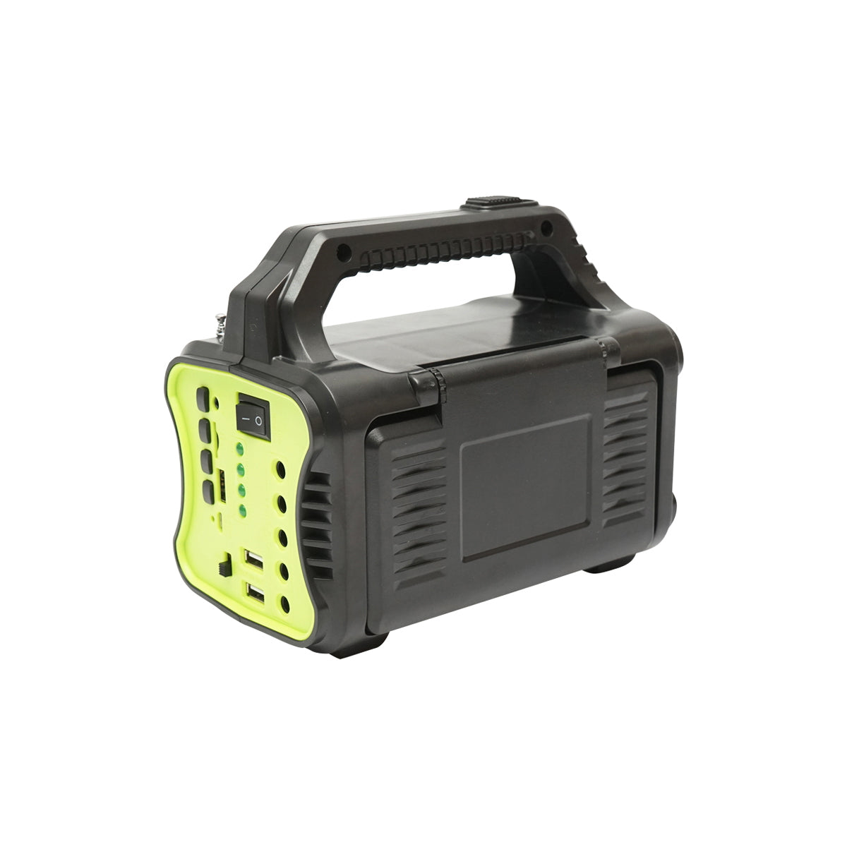 Portable LED lighting kit with 4 bulbs/projector, solar panel, FM radio, and 10000 mAh battery for fishing camping GD-8076