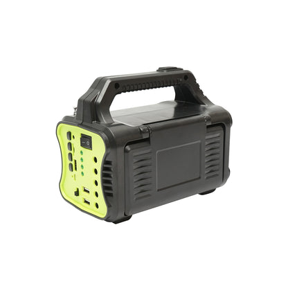 Portable LED lighting kit with 4 bulbs/projector, solar panel, FM radio, and 10000 mAh battery for fishing camping GD-8076