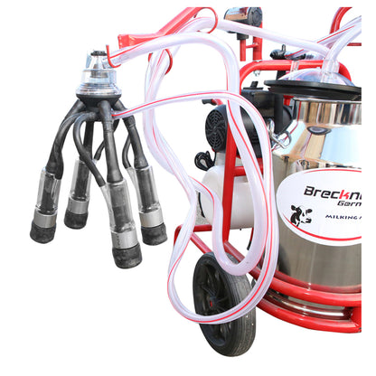 Milk milking machine 2-poster 40L stainless steel tank with bottle, vacuum reservoir Breckner Germany
