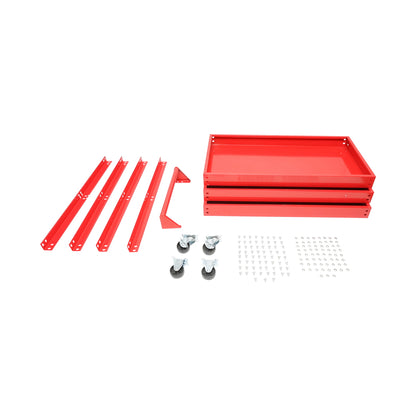 Metal cart on wheels with 3 shelves for tools 730x720x360mm