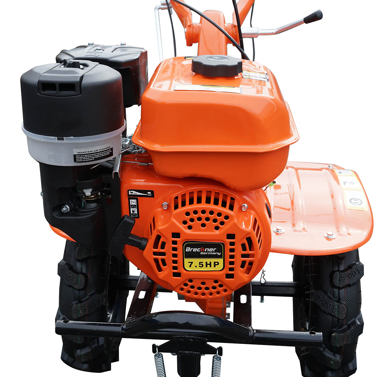 7.5 HP tiller with a mower, 4-stroke gasoline engine, 2+1 speeds, gear transmission, working width 100cm, wheels 4.00-8 Breckner Germany