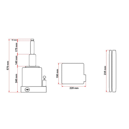 Hydraulic jack with double piston 32 tons 255mm