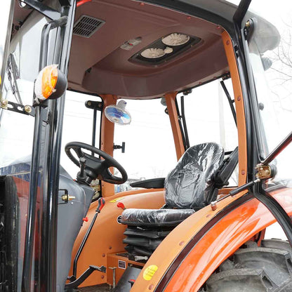 90HP tractor, 4x4 with front loader, closed cabin, wheels 14.9-30/9.5-24