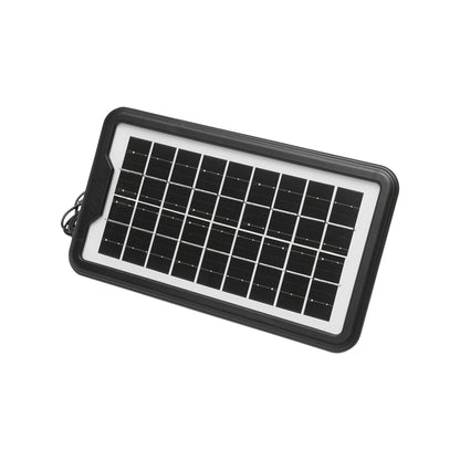 Portable LED lighting kit with 3 bulbs/projector, solar panel, and 6V, 3Ah battery for fishing camping GD-8017COB
