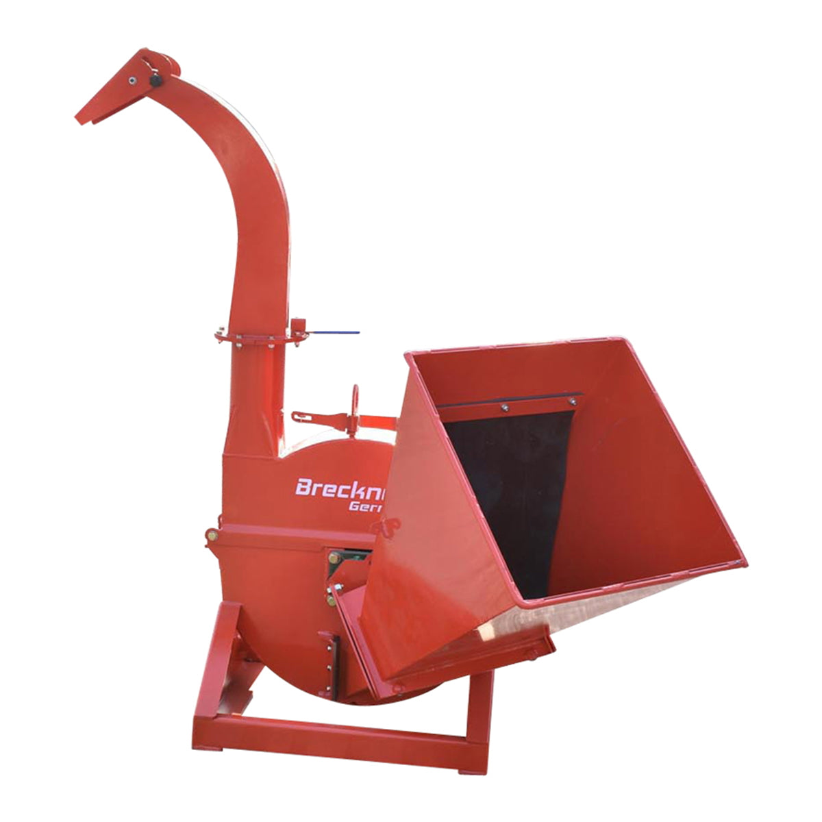 Branch shredder with PTO power take-off, required power 18-50 HP, maximum log diameter 100 mm, hopper 400x420x600 mm Breckner Germany