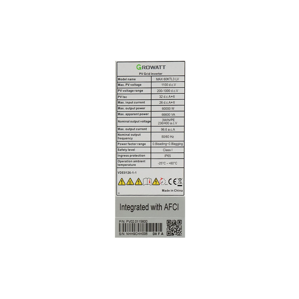 ON-GRID 60KW Inverter Growatt MAX 60KTL3-LV, three-phase 380V, prosumer, WiFi