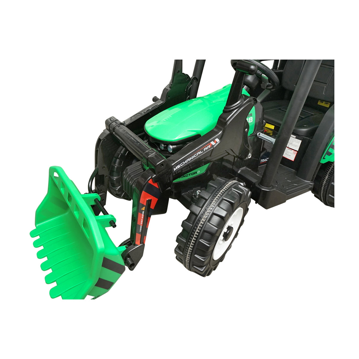 Electric tractor with trailer for kids with 12V/10Ah battery and remote control JS3158B green