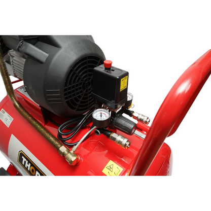 Air compressor volume 100L, motor 2 cylinders in V 2.2KW/2HP, maximum pressure 8 bar, suction air volume 370L THOR