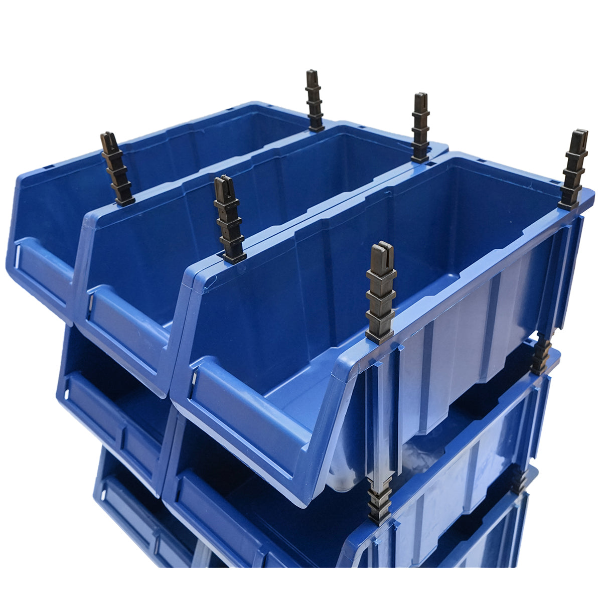 Stand with 13 storage/organization boxes, blue plastic box, 510x400x1000mm