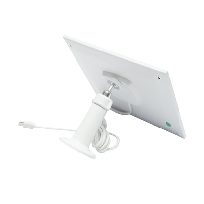 4 MP surveillance camera with 5W solar panel, fast charging 18650 battery, 2.4 GHz WIFI, 360-degree rotating PTZ with motion sensor, human detection PIR, alarm, night vision, and iCSee app.