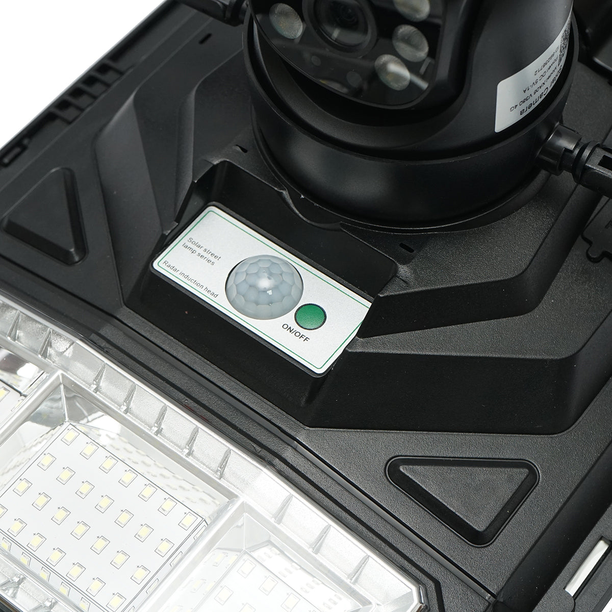 LED solar lamp 450W, 4 MP AI surveillance camera, WIFI, 4G SIM with 24W solar panel, LifePo4 18Ah battery, 360-degree rotation, night vision, human detection, V380 Pro application