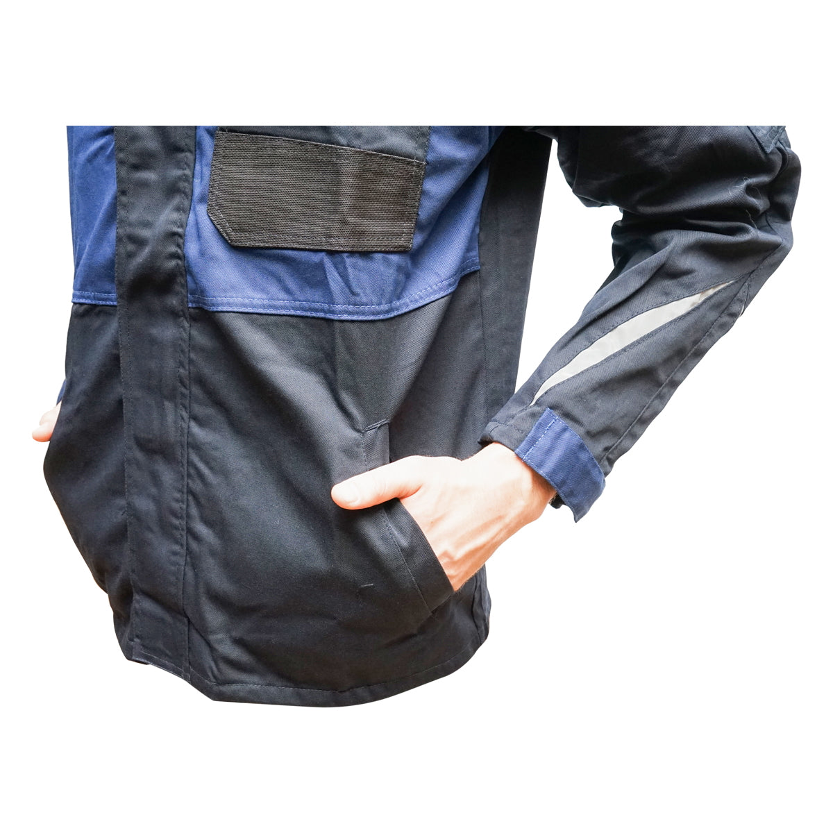 Navy blue polyester cotton work jacket S Breckner Germany