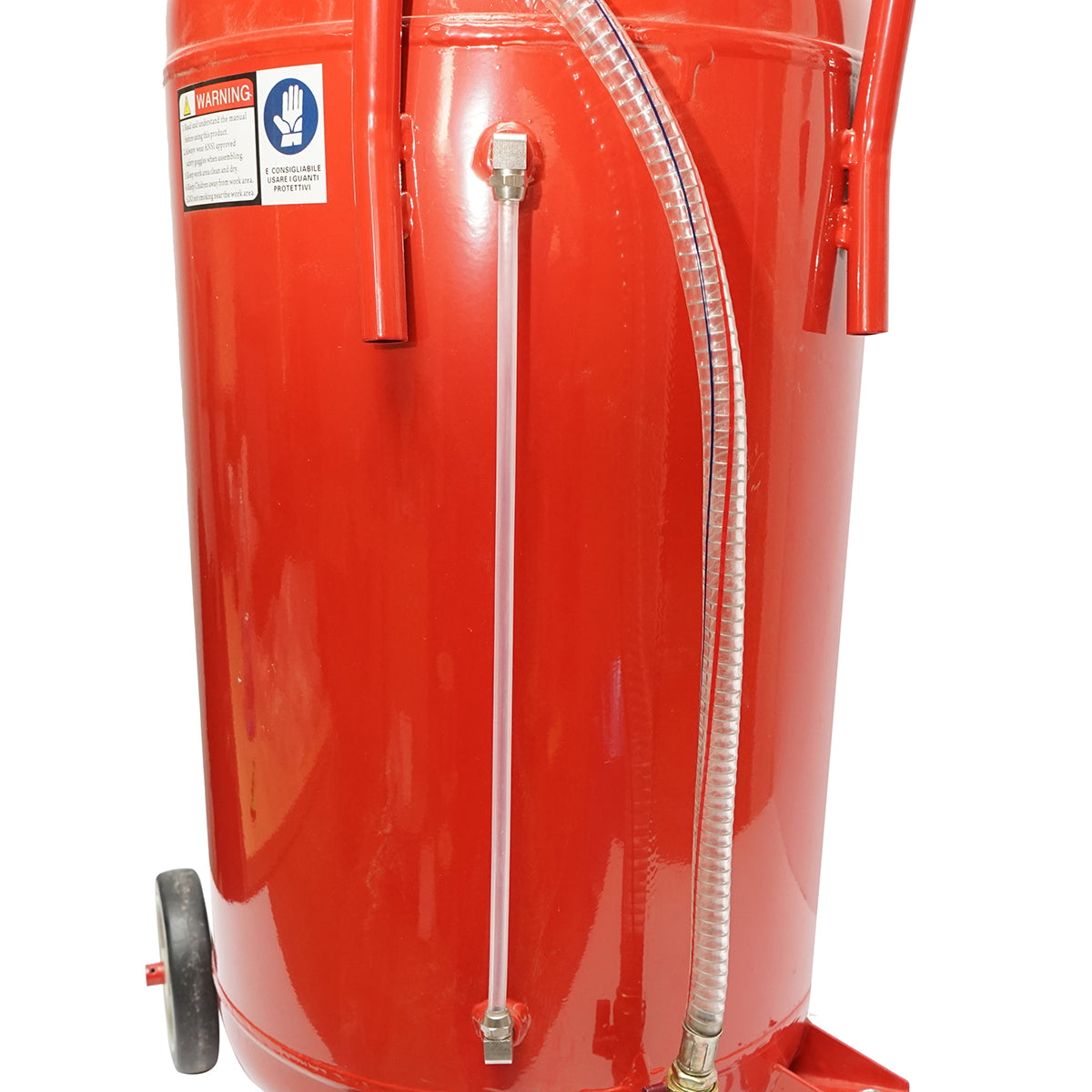 80L oil recovery unit with funnel and pneumatic emptying system
