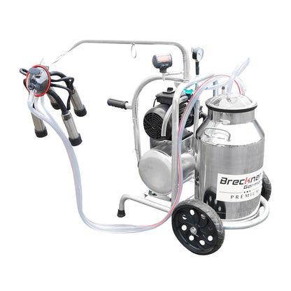 Cow milking machine with 160cc collection group, galvanized chassis, 30L stainless steel tank, 1 station Breckner Germany