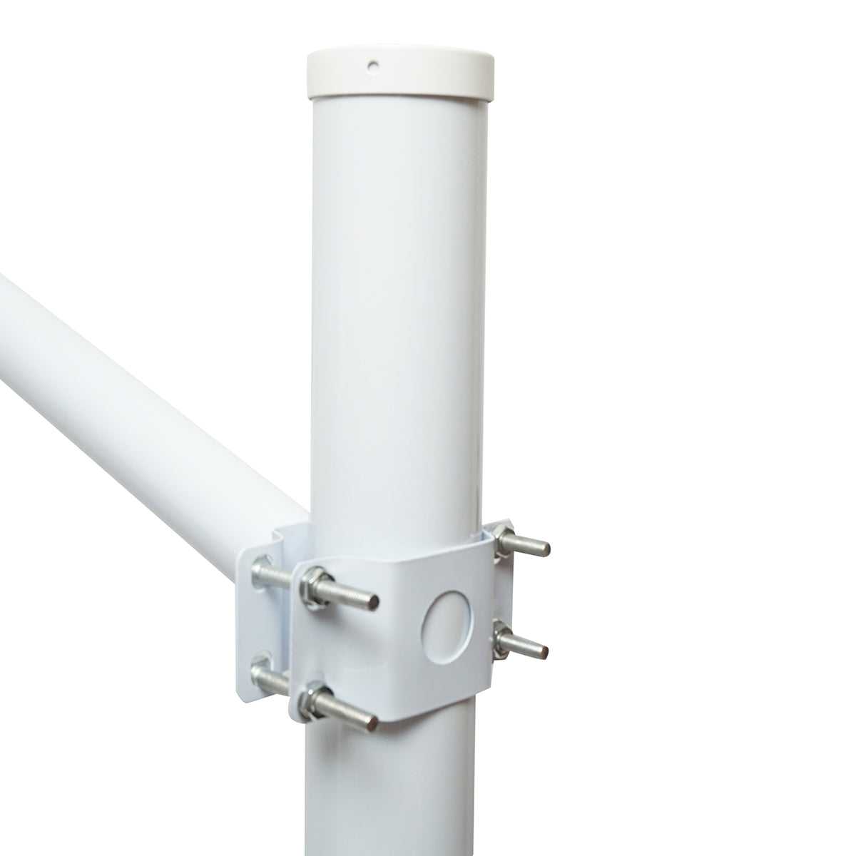 4m steel light pole with horizontal arm and concrete mounting flange Breckner Germany