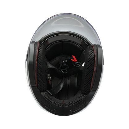 White jet-type motorcycle helmet, urban model with a transparent visor and sunglasses, size L.
